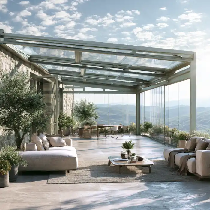 Cerramiento de terraza con carpintería de aluminio en La Rioja